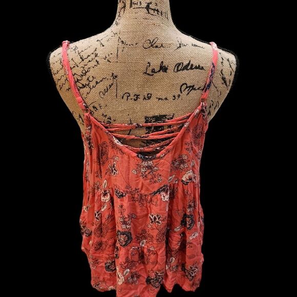 Torrid Floral Print Crossback Babydoll Top Wmns SZ Small Bold Boho Spring Casual - Picture 3 of 4